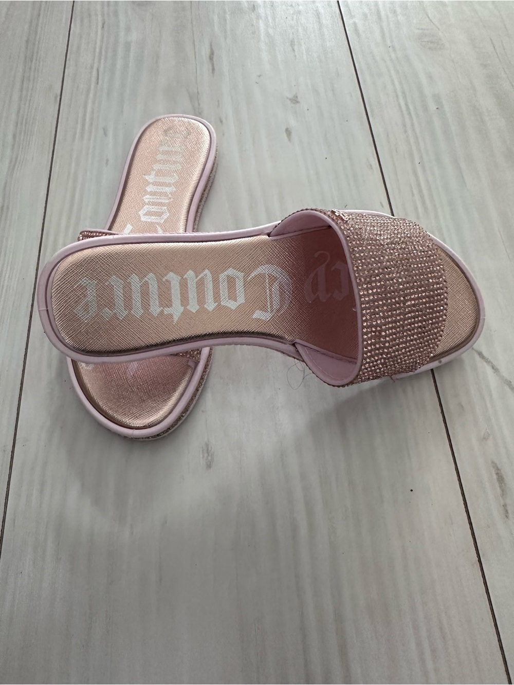 Glitter Slide Sandals - Light Pink Size 6M